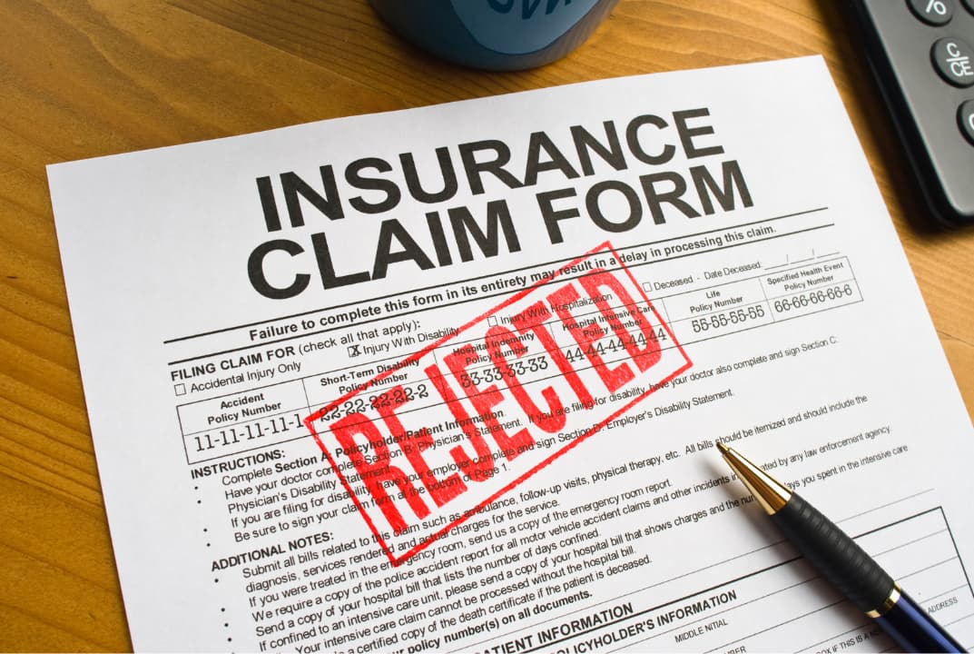 Insurance claim form stamped rejected - Republic Adjusters denied insurance claim public adjusters Florida
