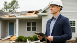 Florida homeowner reviewing a low insurance adjuster estimate alongside actual property damage