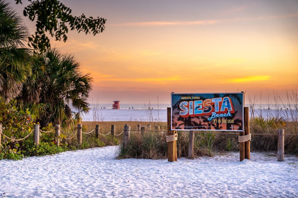 Siesta Key Florida barrier island beach — Republic Loss Adjusters serves Siesta Key homeowners with licensed public adjuster services in Sarasota County